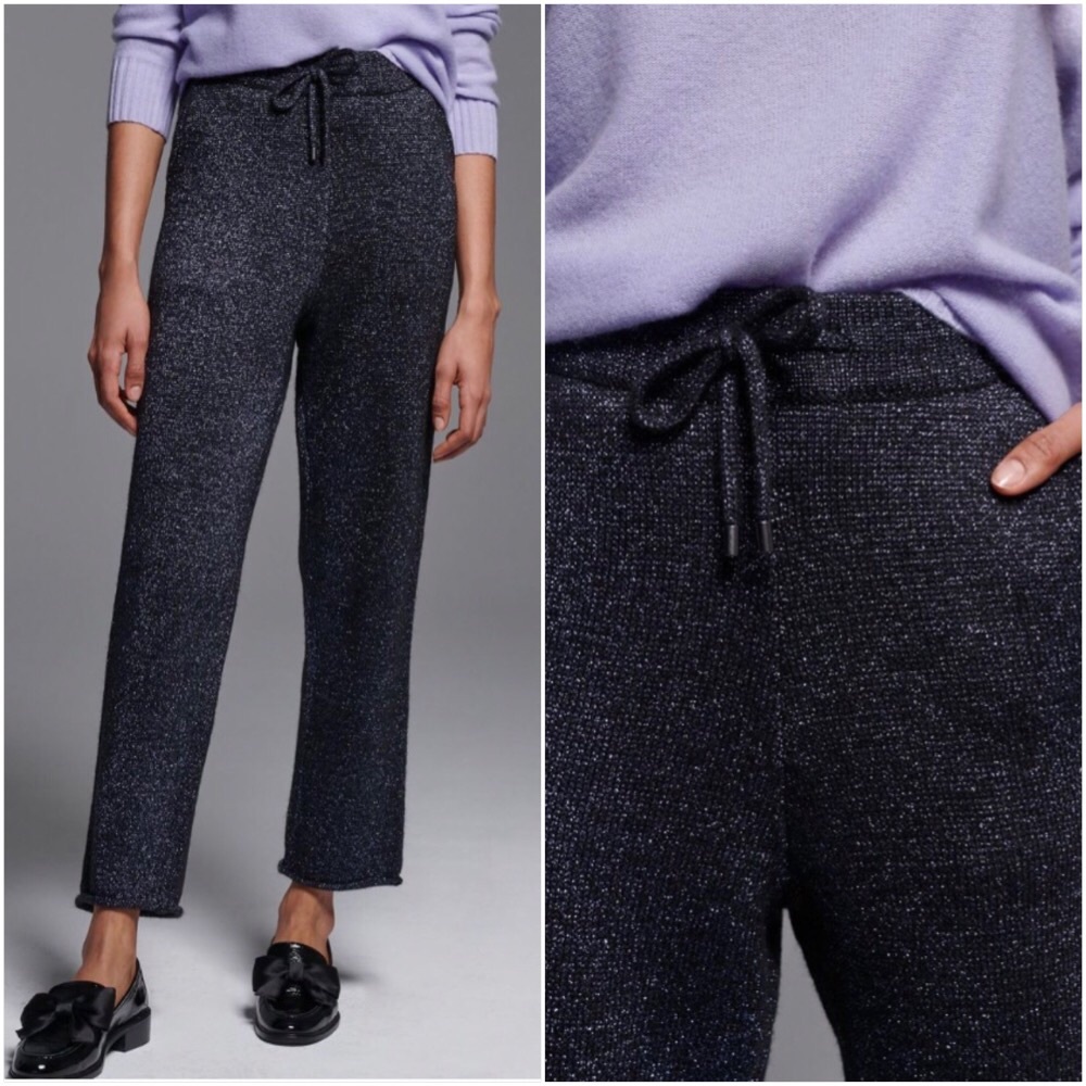 NWT ANTHROPOLOGIE TOULOUSE KNIT PANTS IN NAVY - Picture 7 of 7